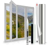 Film Fenetre Anti Regard 30x200cm, Film Miroir pour Fenetre avec Raclette, Filtre Occultant Fenetre Anti UV Chaleur, Brise Vue Adhesif sans Colle, Protection de la Vie Privée, pour Bureau Maison