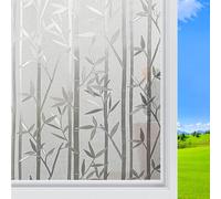 Film Fenetre Anti Regard 50 x 130 cm Sticker Electrostatique Vitre Dépoli Anti UV Statique Opaque Fenêtre Film pour Chambre Salon Salle de Bain Bureau, Bambou