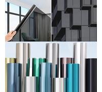 Film Fenetre Anti Regard 50 x 250 cm Film Adhesif Effet Miroir D'Intimité Filtre Fenetre Anti Regard Chaleur UV Miroir pour Maison Bureau Magasin, Noir