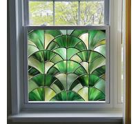 Film Fenetre Anti Regard 50X50CM Le Jade Film Occultant Fenêtre Adhesif Pas de Colle,Film Opaque Electrostatique Vitre Anti Regard Jour et Nuit,Brise Vue Fenetre