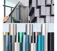 Film Fenetre Anti Regard 70 x 100 cm Film Adhesif Effet Miroir D'Intimité Filtre Fenetre Anti Regard Chaleur UV Miroir pour Maison Bureau Magasin, Argent