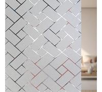 Film Fenêtre Anti Regard 70 x 200 cm Opaque et Réutilisable Protège Intimité, Anti-UV Film Fenetre Anti Regard - Statique Vitre pour Salle de Bain Cuisine Bureau, Grille Oblique