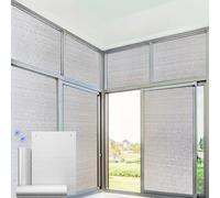 Film Fenetre Anti Regard A Adsorption A Ventouse Non Adhésif, Film sans Bordure Isolant en Aluminium Réfléchissant,Film De Protection Solaire Réduisant La Chaleur pour Véranda(50x160cm)