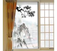 Film Fenetre Anti Regard Arbres Paysage Montagne Film Occultant Fenêtre Film Opaque Fenetre Auto Adhésif Film Occultant Fenêtre Anti Regard sans Colle Brise Vue Fenetre Occultant Fenetre 60x116/2 Pcs