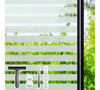 Film Fenetre Anti Regard,DARUITE Film Anti UV Fenetre,Film Opaque Electrostatique Vitre,Collant Brise Vue,Décoration de la Maison pour Bureau Chambre Cuisine (60 x 300 cm, Rayé Bande)