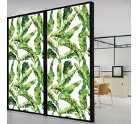 Film Fenetre Anti Regard Feuilles Jaunes Vertes Film Occultant Fenêtre Filtre Fenetre Anti Regard Durable Window Electrostatique Salon Salle de Bain Films pour Fenêtre 45x100cm/1 Pcs