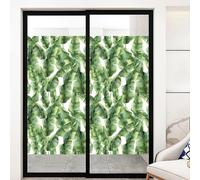 Film Fenetre Anti Regard Feuilles Vertes Claires Film Occultant Fenêtre Filtre Fenetre Anti Regard Durable Window Electrostatique Salon Salle de Bain Films pour Fenêtre 60x100cm/1 Pcs