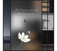 Film Fenetre Anti Regard Fleur Blanche Papillon Film Opaque Vitrage Vitre Occultant Fenêtre Brise Vue Fenetre Anti Regard pour Salle de Bain Cuisine Bureau 70x120cm/1 Pcs