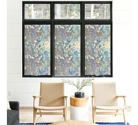 Film Fenetre Anti Regard Géométrie Colorée Filtre Fenetre Anti Regard Thermique Occultant Window Film Opaque Vitrage Pas De Colle Films pour Fenêtre Electrostatique 45x100cm/2 Pcs