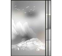 Film Fenetre Anti Regard Gris Clair Montagne Cache Vitre Fenetre Anti Regard Window Film Occultant Fenêtre Electrostatique Films pour Fenêtre pour Salle De Bain Cuisine Bureau 70x120cm/1 Pcs