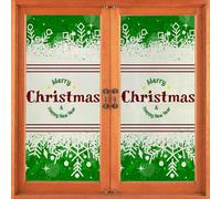 Film Fenetre Anti Regard Joyeux Noël Vert Filtre Fenetre Anti Regard Thermique Occultant Window Film Opaque Vitrage Pas De Colle Films pour Fenêtre Electrostatique 45x100cm/2 Pcs