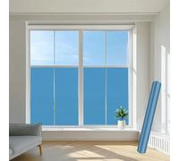 Film Fenetre Anti Regard Miroir 36 x 250 cm Anti Regard Chaleur UV Anti-UV Film Miroir sans Colle, Adhésif Statique pour Fenêtre et Verre, Bleu Foncé