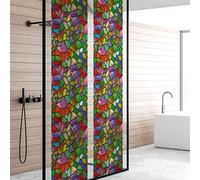 Film Fenêtre Anti Regard Occultant - VITRAIL Multicolor - Stickers pour Vitres & Porte de Douche - 40x200cm