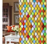 Film Fenetre Anti Regard Orange Jaune Vert Film Occultant Fenêtre Filtre Fenetre Anti Regard Durable Window Electrostatique Salon Salle de Bain Films pour Fenêtre 45x100cm/1 Pcs