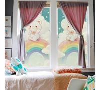 Film Fenetre Anti Regard Ours De Dessin Animé Blanc Filtre Fenetre Anti Regard Thermique Occultant Window Film Opaque Vitrage Pas De Colle Films pour Fenêtre Electrostatique 60x116cm/1 Pcs