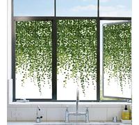 Film Fenetre Anti Regard Plante Vert Foncé Film Occultant Fenêtre Filtre Fenetre Anti Regard Durable Window Electrostatique Salon Salle de Bain Films pour Fenêtre 60x100cm/2 Pcs