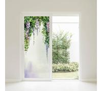 Film Fenetre Anti Regard Vert Violet Filtre Fenetre Anti Regard Thermique Occultant Window Film Opaque Vitrage Pas De Colle Films pour Fenêtre Electrostatique 45x100cm/2 Pcs