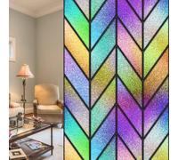 Film Fenetre Anti Regard Violet Vert Jaune Film Occultant Fenêtre Filtre Fenetre Anti Regard Durable Window Electrostatique Salon Salle de Bain Films pour Fenêtre 60x100cm/2 Pcs