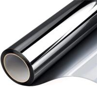 Film Fenetre Film d'isolation Thermique for fenêtre Solaire, Autocollant en Verre occultant for la Maison, Miroir Auto-adhésif réfléchissant, Teinte de fenêtre(Black Silver,40x200 cm)