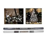 Film fenêtre Noël, lot de 2 - 2 grands films de 72x54 cm chacun - Décoration de fenêtre à coller