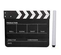 Film Film Clin Clap avec Stylo Effaçable Directeurs Photographie Studio Vidéo TV Clap Acrylique Réalisateur Scène Clap TV Film Action Film Cut Prop (Tableau Noir et Blanc PAV1BBWE3)