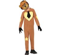 Film Horreur Masque Coeur Marron Etoile Halloween Enfant Costume Jeu Vidéo Tenue Effrayant Hanté Créatif Mardi Gras Aventure Fête, Taille : 128/134 Couleur : Marron