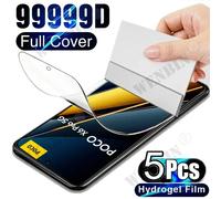 Film Hydrogel 5 pièces pour Xiaomi Redmi Note 15 14 13 12 Pro Plus Poco X7 X6 Pro Xiaomi 15T 14T 13T Pro, protecteur d'écran à couverture complète Redmi Note 14 Pro