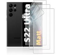 Film hydrogel mat pour Samsung Galaxy S22 Ultra 5G ¿ Lot de 3 films TPU anti-reflets, anti-traces, auto-cicatrisant, protection pour écran incurvé et compatible empreintes