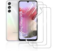 Film Hydrogel Pour Samsung Galaxy M34 5g - Pack 3 Films Tpu Souples Transparents Hd, Couverture Intégrale 3d Incurvée, Auto-Réparant, Anti-Bulles, Anti-Rayures, Sensibilité Tactile Et Déverrouillage E