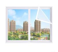 Film isolant, 160 x 200 cm, kit d'hiver, joint d'étanchéité de fenêtre en polyéthylène épais, coupe-vent, chaud et transparent, réutilisable (160 x 200 cm)