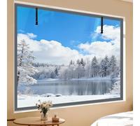 Film Isolant Fenêtre Anti Froid Hiver Film Transparent Anti-Poussière Kit D'Isolation De Fenêtre EVA Avec Bande Adhésif Barrière Thermique Fenêtre， 30cm-150cm(Gris,120x180cm)