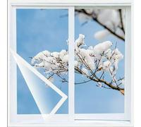 Film Isolant Fenêtre Anti Froid Hiver Transparent Film, 90x110cm Kit D'Isolation de Fenêtre, Protection Contre le Froid, Isolation Thermique, Réduit le Froid de L'hiver(220x250)