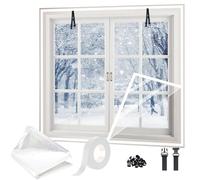 Film Isolant for Fenêtre, Kit Isolant for Porte Et Fenêtre, 120cmX160cm 300x145cm Isolant Thermique Rideaux Isolant Hivernage, Couverture De Fenêtre Anti Froi(Blanc,30x100cm)