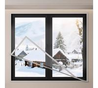 Film Isolant pour Fenêtre Intérieures,Kits d'Isolation de Fenêtre Transparent,Survitrage Thermo Cover Évolutif,Film de Protection Contre le Froid pour Vitres,pour l'Hiver (75x200cm/30"x79")