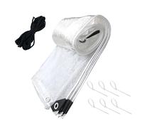 Film isolant pour poulailler - 1,2 x 1,8 m - Housse d'hiver imperméable et imperméable transparente pour isolation thermique | Barrière thermique avec attaches de câble en corde pour enclos de