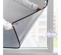 Film isolant réfléchissant en feuille d'aluminium pour fenêtre teintée et intimité avec ventouses pour véranda et salle de bain, taille personnalisée, 125 x 150 cm