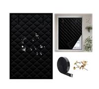 Film Isolant Thermique Fenetre Hiver, 50/60/70/80/90/100/150/200cm Rideau Phonique Intérieurs, Kit d'isolation de Fenêtre en Coton, Contre le Froid(Noir,30x28in/75x70cm)