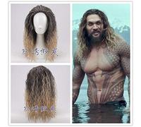 Film Justice League Aquaman perruque Aquaman jeu de rôle cheveux bande dessinée Cosplay Momoa perruque carnaval cheveux pour hommes adulte Cosplay accessoires