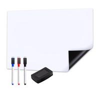 Film Magnétique pour Tableau Blanc 80x40cm, Tableau Effaçable Autocollant, Surface Lavable en PET, Inclus 3 Marqueurs et Effaceur - Idéal pour Bureau, École, Maison et Frigo