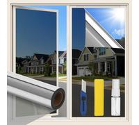 Film miroir, 40 x 500 cm, pour fenêtre, brise-vue, adhérence électrostatique, protection contre la chaleur, un côté, opaque, convient pour l'intérieur et l'extérieur