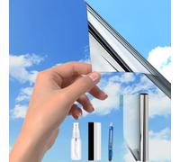 Film miroir argenté (75 x 300 cm) - Protection contre la chaleur - Film UV autocollant pour fenêtre - Protection solaire - Protection contre la chaleur à l'intérieur ou à l'extérieur - Film thermique