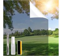 Film miroir, pour fenêtre, brise-vue, auto-adhésif, protection solaire, anti-UV, protection solaire de l'intérieur, transparent de l'extérieur, opaque (argenté, 60 x 400 cm)