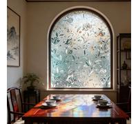 Film Occultant 100 x 200 cm Anti-Peeping, Anti UV, Protection Thermique, Protection Solaire, Non Adhesif, Electrostatique, Film Occultant Fenêtre Anti Regard pour Fenêtre, Tulipe