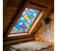 Film Occultant 30 x 480 cm Anti-Peeping, Anti UV, Protection Thermique, Protection Solaire, Non Adhesif, Electrostatique, Film Occultant Fenêtre Anti Regard pour Fenêtre, Grille De Cristal