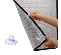 Film occultant et isolant for fenêtres,film aluminium for la protection de la vie privée,avec ventouses,adapté aux portes et fenêtres des maisons et des camping-cars(50x100cm/19.7x39.3in)
