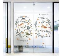 Film Occultant Fenêtre Animaux Oiseaux Brun Film Fenetre Anti Regard Film Opaque Vitrage Film Anti Regard Auto Adhésif Brise Vue Fenetre Film Fenetre Fenetre Occultant Fenetre 40x120cm/2 Pcs