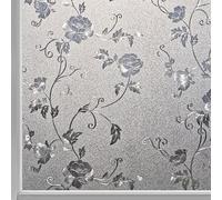 Film Occultant Fenêtre Anti Regard 60 x 400 cm Autocollant Givré Film Occultant Fenêtre Film Opaque et Réutilisable, Bon Intimité, Anti UV pour Maison, Bureau, Hibiscus