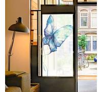 Film Occultant Fenêtre Anti Regard Film de confidentialité pour fenêtre - Papillon bleu - Film de confidentialité pour fenêtres en verre - Autocollant statique - Dépoli - Sans colle - Film de confide