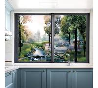 Film Occultant Fenêtre l'arbre Vert Film Fenetre Anti Regard Film Opaque Vitrage Film Anti Regard Auto Adhésif Brise Vue Fenetre Film Fenetre Fenetre Occultant Fenetre 45x100cm/4 Pcs