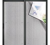 Film occultant pour fenêtre avec ventouse,Film réfléchissant d'isolation thermique,Rideau occultant portable,Pare-soleil sans perçage pour maison et cuisine,Épaisseur 6mm,65x120cm/26"x47"-Silver